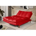 Ver imagem 1 de Sofá Cama Vancouver Suede 3 Lugares Vermelho 373 Império Estofados