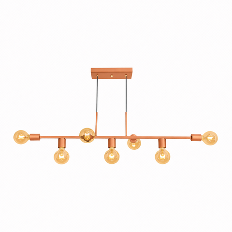 Pendente Ciciliano Aluminio Teto e27 7 Luzes Lumini Lab - Rose Gold