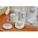 Ver imagem 7 de Kit Higiene Bebê Porcelana Térmica Bandeja Banho Borboleta - Rose