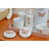 Kit Higiene Bebê Porcelana Térmica Bandeja Banho Borboleta - Rose - 7