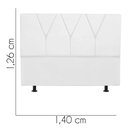Ver imagem 2 de Cabeceira Estofada Casal 140CM Jade Courino Branco - D A DECOR D&A Decor