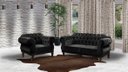 Ver imagem 1 de Um Sofá 2 Lugares 1,80cm + Duas Poltronas Chesterfield Elisabeth Veludo Preto