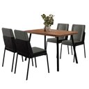 Ver imagem 2 de Conjunto Mesa de Jantar 120cm C/ 4 Cadeiras Hug Estofadas Np