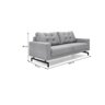 Sofá Herval 3 Lugares Moon, Veludo Cinza - 6