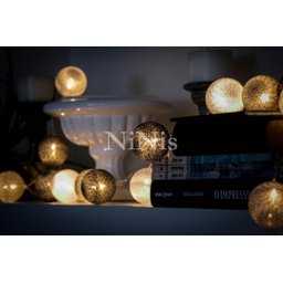 Cordão de Luz Tons de Cinza - Luminária Fio de Luz 20 Leds - 5