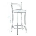 Ver imagem 2 de Banqueta Média em Aço para Cozinha com Encosto