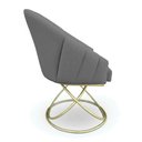 Ver imagem 5 de Kit 6 Poltronas Luxo Alana Linho Base Luxo Dourado - Pallazio Cor:Grafite