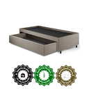 Ver imagem 6 de Base Box Cama Solteiro com Gaveta Sapateira 88x188 Cm Linho