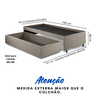 Base Box Cama Solteiro com Gaveta Sapateira 88x188 Cm Linho - 2