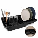 Ver imagem 4 de Escorredor de Pratos Retratil Es-01 Organizador Plastico PP Livre de Bpa Porta Talheres Cozinha