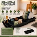 Ver imagem 6 de Escorredor de Pratos Retratil Es-01 Organizador Plastico PP Livre de Bpa Porta Talheres Cozinha