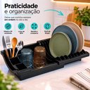 Ver imagem 7 de Escorredor de Pratos Retratil Es-01 Organizador Plastico PP Livre de Bpa Porta Talheres Cozinha