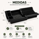 Ver mais imagens de Escorredor de Pratos Retratil Es-01 Organizador Plastico PP Livre de Bpa Porta Talheres Cozinha