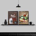 Ver imagem 2 de Kit 2 Quadros Para Cozinha Country 45x34cm - com vidro:Madeira preta