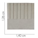Ver imagem 3 de Cabeceira Carla Pé Plástico 140cm Casal para Cama Box Quarto Linho Bege - Gat Magazine