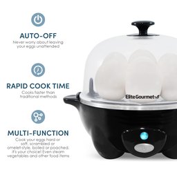 Elite Gourmet Egc-007b# Máquina Elétrica de Ovos, 7 Fácil Descascar, Preto - 5