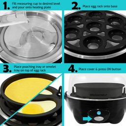 Elite Gourmet Egc-007b# Máquina Elétrica de Ovos, 7 Fácil Descascar, Preto - 7