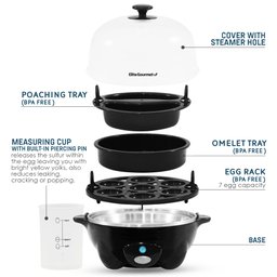 Elite Gourmet Egc-007b# Máquina Elétrica de Ovos, 7 Fácil Descascar, Preto - 4