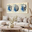 Ver imagem 3 de Kit 3 Quadro Decorativo Medicina Flores Consultório Placa 28x20cm