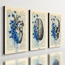 Ver imagem 1 de Kit 3 Quadro Decorativo Medicina Flores Consultório Placa 28x20cm