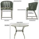 Ver imagem 2 de Mesa com 6 Cadeiras de Jantar Roma 120cm e Noronha em Alumínio Fendi Corda Náutica Estofado 5 Trama