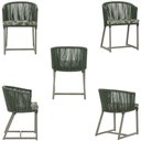 Ver imagem 5 de Mesa com 6 Cadeiras de Jantar Roma 120cm e Noronha em Alumínio Fendi Corda Náutica Estofado 5 Trama
