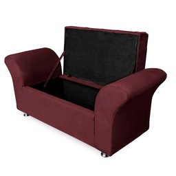 Calçadeira Baú Veneza Casal 140cm Suede:vinho - 2
