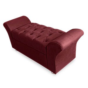 Calçadeira Baú Veneza Casal 140cm Suede:vinho