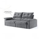 Ver imagem 6 de Sofá com Chaise Ravena 3 Lugares Retrátil e Reclinável 180cm Grafite