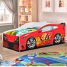 Cama Infantil Carro Racer Solteiro Com Cama Auxiliar:Branco - 1