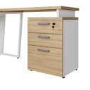 Ver imagem 6 de Mesa Escritório 1,50m Gaveteiro 3 Gavetas e Chave F5 Office Cor:macadâmia com Branco