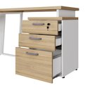 Ver imagem 7 de Mesa Escritório 1,50m Gaveteiro 3 Gavetas e Chave F5 Office Cor:macadâmia com Branco