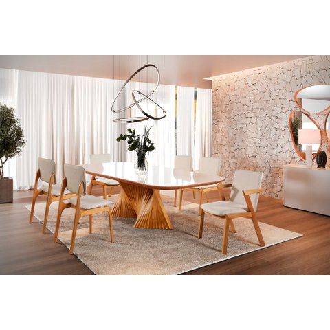 Sala de Jantar Madeira Maciça 6 Cadeiras - Prestige Harmonia
