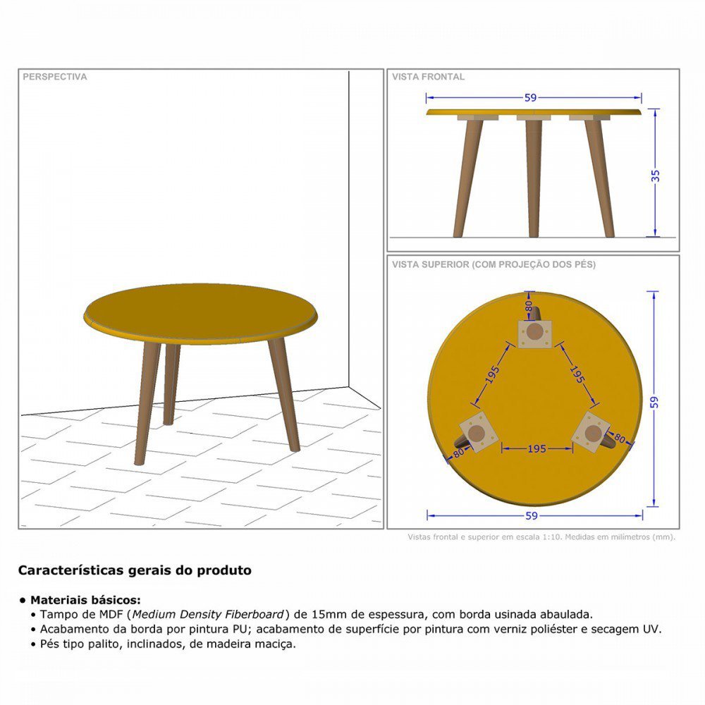 Mesa de Centro Titanium 2076110 - Móveis Bechara - 3