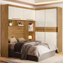 Ver imagem 2 de Conjunto Modulado Casal Florenca 2 Portas de Correr e 4 Portade de Giro Freijo com Off White - Moval
