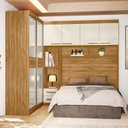 Ver imagem 3 de Conjunto Modulado Casal Florenca 2 Portas de Correr e 4 Portade de Giro Freijo com Off White - Moval