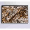 Ver imagem 2 de Quadro Abstrato Textura Líquida Dourada Medidas 60x40 Cm Tipo de Impressão Tecido Canvas