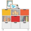 Ver imagem 1 de Nicho Estante Quarto Infantil 3 Gavetas com Rodízios - Nicho c/6 Gav Branca Colorida