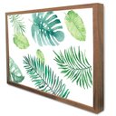 Ver imagem 4 de Quadro Decorativo Caixa Floral Folhagem Aquarela Tacolado Moldura Caixa 3cm Branca sem Vidro 60 X 9