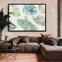 Ver imagem 1 de Quadro Decorativo Caixa Floral Folhagem Aquarela Tacolado Moldura Caixa 3cm Branca sem Vidro 60 X 9