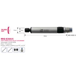 Buril / Micro-Retífica Alto Torque Pneumático 35.000 RPM - 6