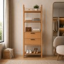 Ver imagem 1 de Estante Closet Organizador de Roupas com 4 Prateleiras e 2 Gavetas 100% MDF Dalla Costa