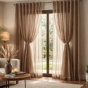 Ver imagem 1 de Cortina Sala Renda c/ Forro 3,50 Larg X 2,20 Alt Marrom