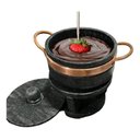 Ver imagem 1 de Conjunto Fondue Queijo/chocolate Panela Pedra Sabão 500 Ml + 4 Garfinhos