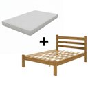Ver imagem 2 de Cama de Casal Madeira Maciça Rubi Cor Nogueira com Colchão