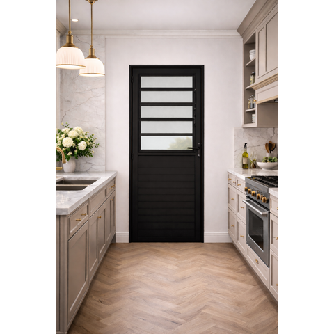 Porta Basculante Lambril Alumínio Preto 210x90 Lado Direito
