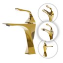 Ver imagem 1 de Torneira Banheiro Dourada Luxo Paris Monocomando 100% Metal Premium Goldenx