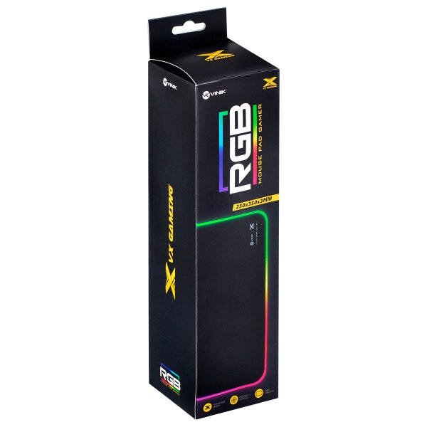 Mouse Pad Gamer Vinik VX Gaming RGB, Antiderrapante, 1 Porta USB, 250x350x3mm - 34684 - 9