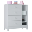 Ver imagem 2 de Cômoda Quarto Infantil 1 Porta e 4 Gavetas com Corrediças Telescópicas Mobigu - Branco