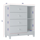 Ver imagem 5 de Cômoda Quarto Infantil 1 Porta e 4 Gavetas com Corrediças Telescópicas Mobigu - Branco
